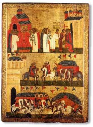 Богородица Акафистная-0235_Чудо от иконы Знамение Пресв Бцы (Битва новгород с суздал се